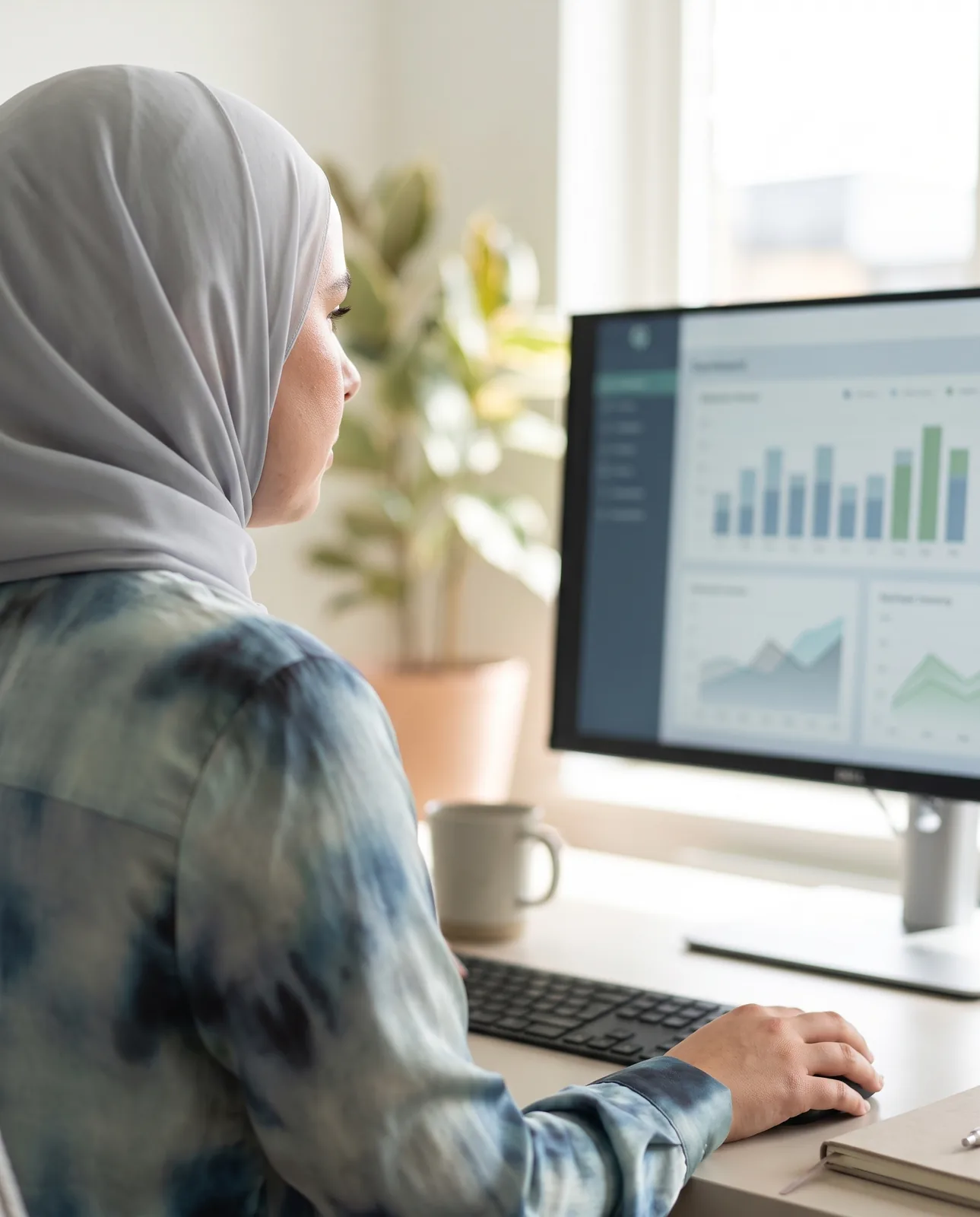 Ida, Google Ads specialist, bekijkt een campagnedashboard