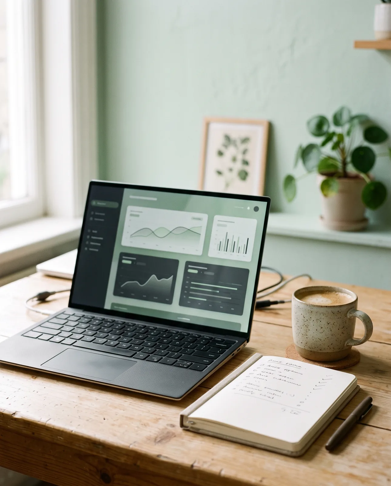 Website onderhoud: prestatie- en uptime-dashboard op een laptop